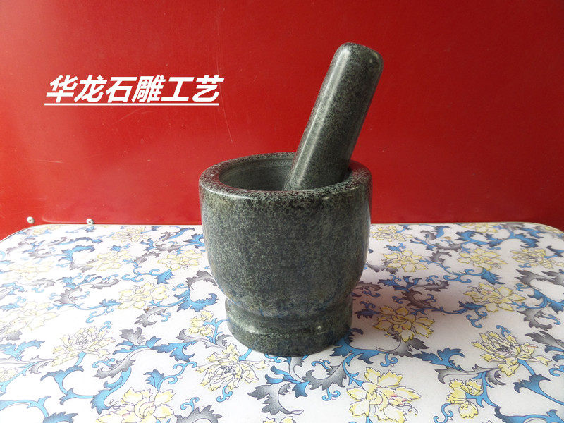 天然青石石臼厨房家用中号捣蒜器捣辣椒面膜芝麻擂钵