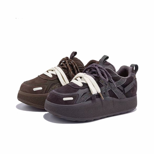 百搭阿甘鞋 2025秋冬新款 正品 增高4cm真皮水钻加绒厚底休闲女鞋