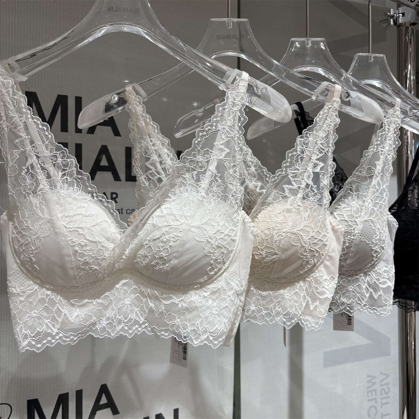 法式蕾丝美背乳胶薄杯聚拢抹胸图片