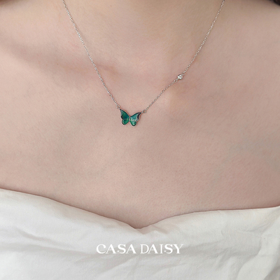 casadaisy纯银温感蝴蝶项链女