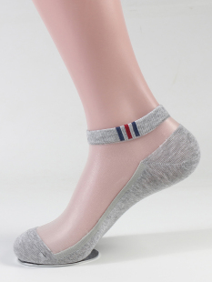 超薄冰丝透气男袜子水晶玻璃丝纯棉短筒船袜 丝袜夏季 2025新款 男士