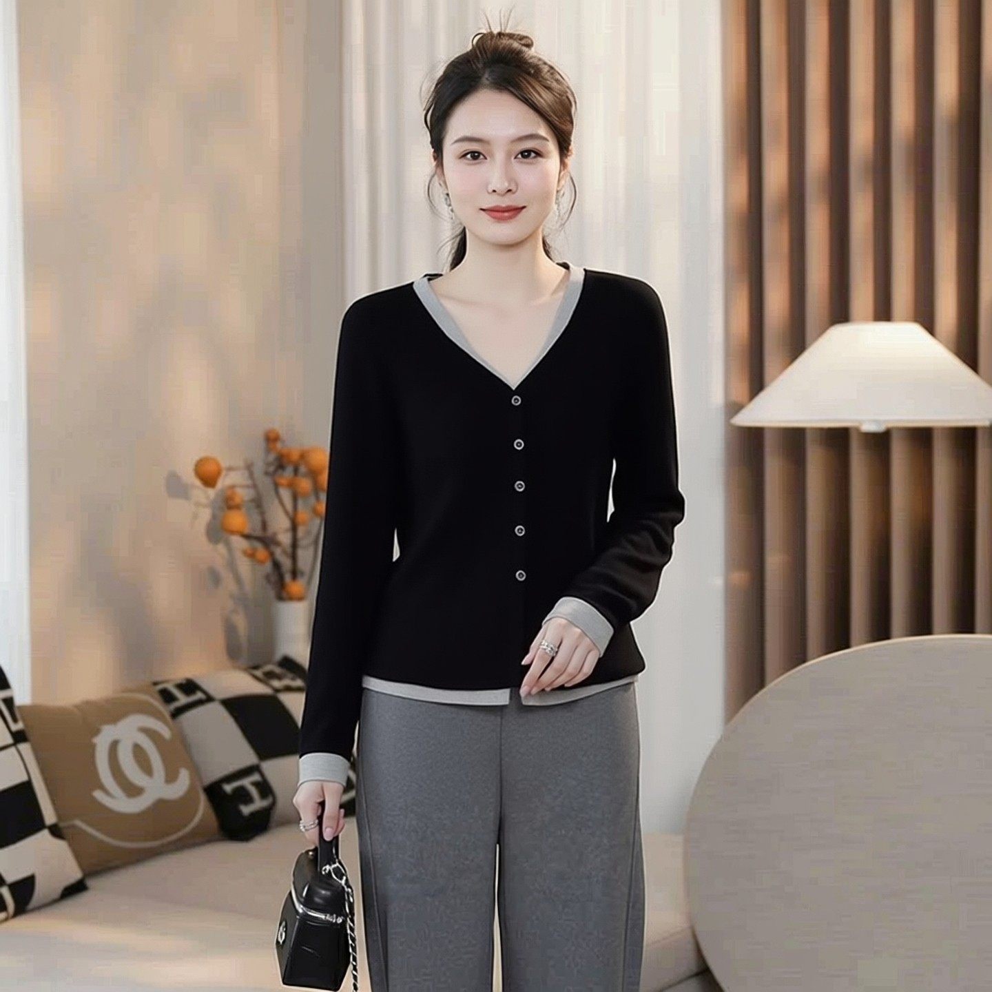 200斤羊毛长袖毛衣开衫冬大码胖mm高级感v领假两件上衣女士春秋,女装/女士精品,大码内搭,淘宝优惠券,粉丝福利购,淘宝优惠卷