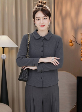 加绒高级感长袖打底衬衬衫大码胖mm女秋冬款德绒Polo领衫上衣减龄