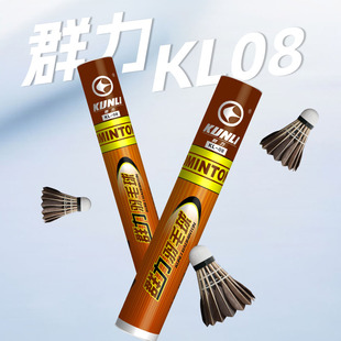 群力羽毛球KL-08黑色鹅毛耐打稳定室内室外防风比赛训练球12只装