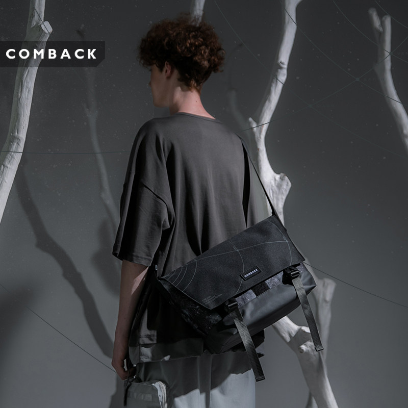 comback时尚风男士星空单肩包
