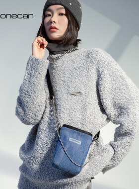 COMBACKnoonecan毛呢单肩斜挎包小众设计设计感洋气小包女潮流ins