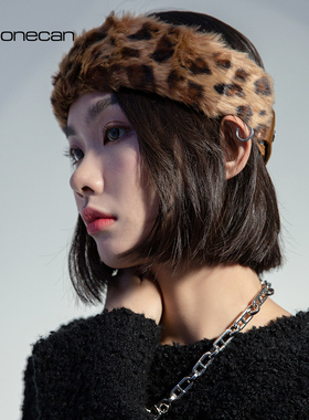 COMBACKnoonecan发带女日常外戴毛绒秋冬宽边潮流酷街头2024新款