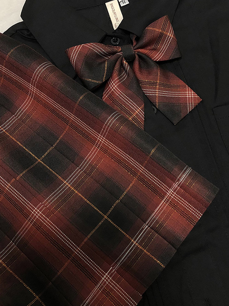 [ICE CREAM & WHALE] ORIGINAL JK NEW YEARS CHECKERED RED CHECKERED SKIRT CUSTOM IMPERIAL ROSE [ARRIVE IN 3 DAYS]