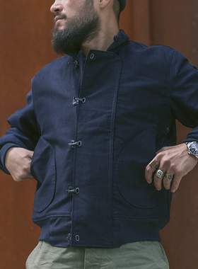 恶犬BRONSON复刻USN DECK HOOK 二战初期甲板钩子蓝夹克 加厚外套