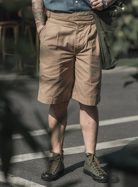 NON STOCK廓尔格GURKHA英军短裤 男士宽松百慕大卡其骑兵斜休闲裤