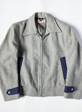 1950s Rockabilly Lowe Campbell五十年代纯羊毛呢短款运动夹克衫