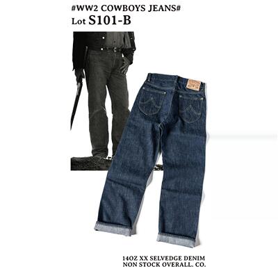 钮扣长裤养牛牛仔裤原色赤耳丹宁