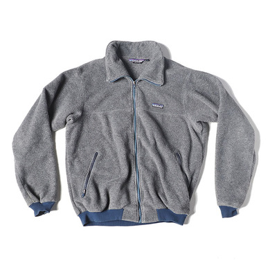 80-90s vintage美产古着patagonia Fleece灰色拉链摇粒绒夹克