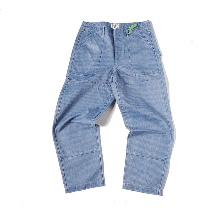 SAMPLE 样品 重度洗水加厚人字纹 宽松直筒休闲裤