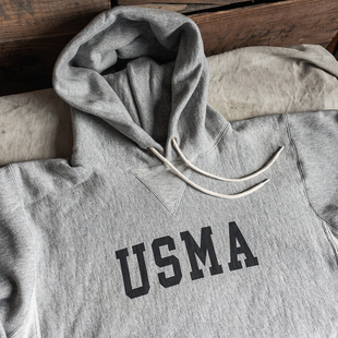 Weave麻灰USMA运动衫 恶犬BRONSON横纹编织套头卫衣连帽衫 Reverse