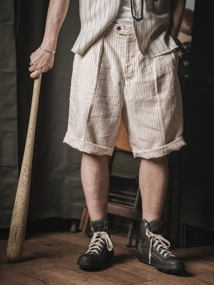 NONSTOCK短裤街头亚麻休闲裤