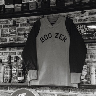 ZIP竞速机车TEE HALF 恶犬BRONSON醉汉BOOZE圆领套头重磅长袖 T恤衫