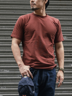 恶犬BRONSON REVERSE WEAVE横纹编织重磅纯色短袖厚T恤衫 无肩缝