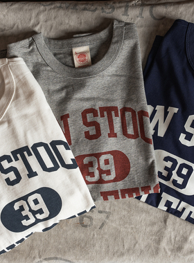 NON STOCK ATHLETIC田径训练运动短袖T恤美式复古纯棉柔和圆领TEE