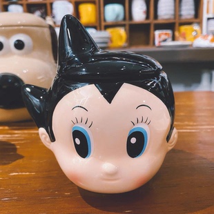 阿童木陶瓷马克杯带盖可爱卡通水杯情侣对杯生日礼物送朋友闺蜜