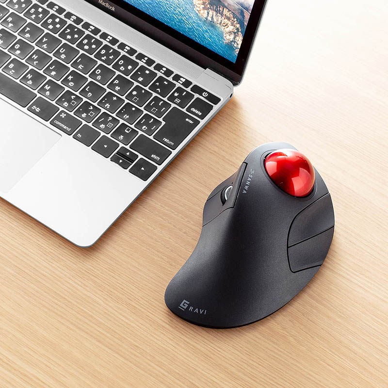 일본 SANWA 무선 마우스 인체공학적 트랙볼 듀얼 모드 자동 수직 도면 CAD 정밀 도면 PS