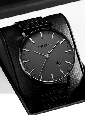 benken正品学生手表男生超薄防水简约石英表男士机械手表7007MQ