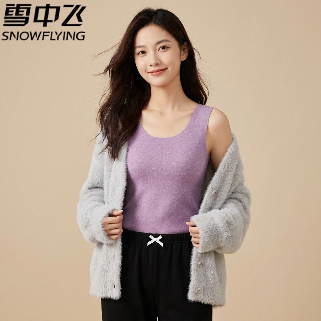 雪中飞保暖背心女加绒无痕打底