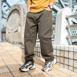 裤 老爹裤 90S萝卜锥型男士 280斤宽松大码 休闲裤 cleanfit斜纹布工装