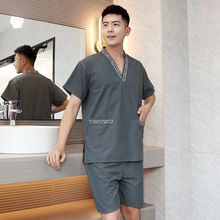 贡麻汗蒸服女2025新款大码男款桑拿服足疗汤泉衣服洗浴中心洗浴服