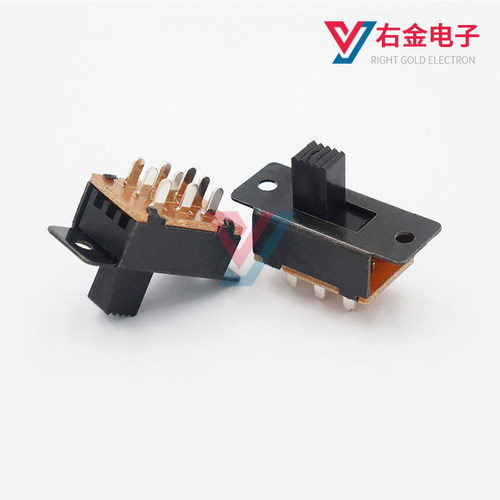 两档滑动开关三排9脚带耳
