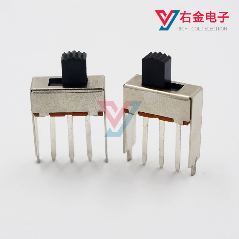 SS-12F20 2档立式拨动开关 3脚长针2只固定脚加长脚 两档滑动开关