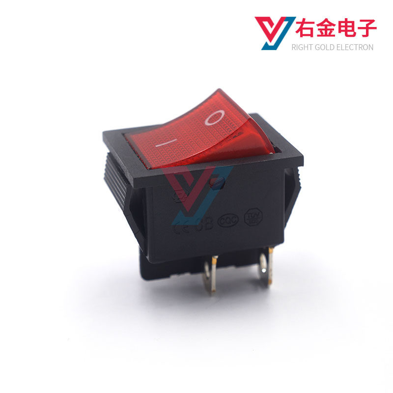 KCD4大电流SOK翘板电源开关 32*25mm 两档四脚带灯 设备开关CCC
