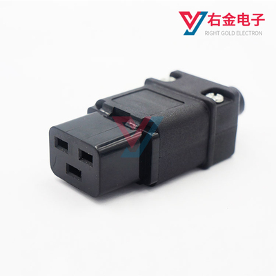 品字16A母头插头C19 PDU横脚接线三IEC320-C19不带线可拆接线三孔