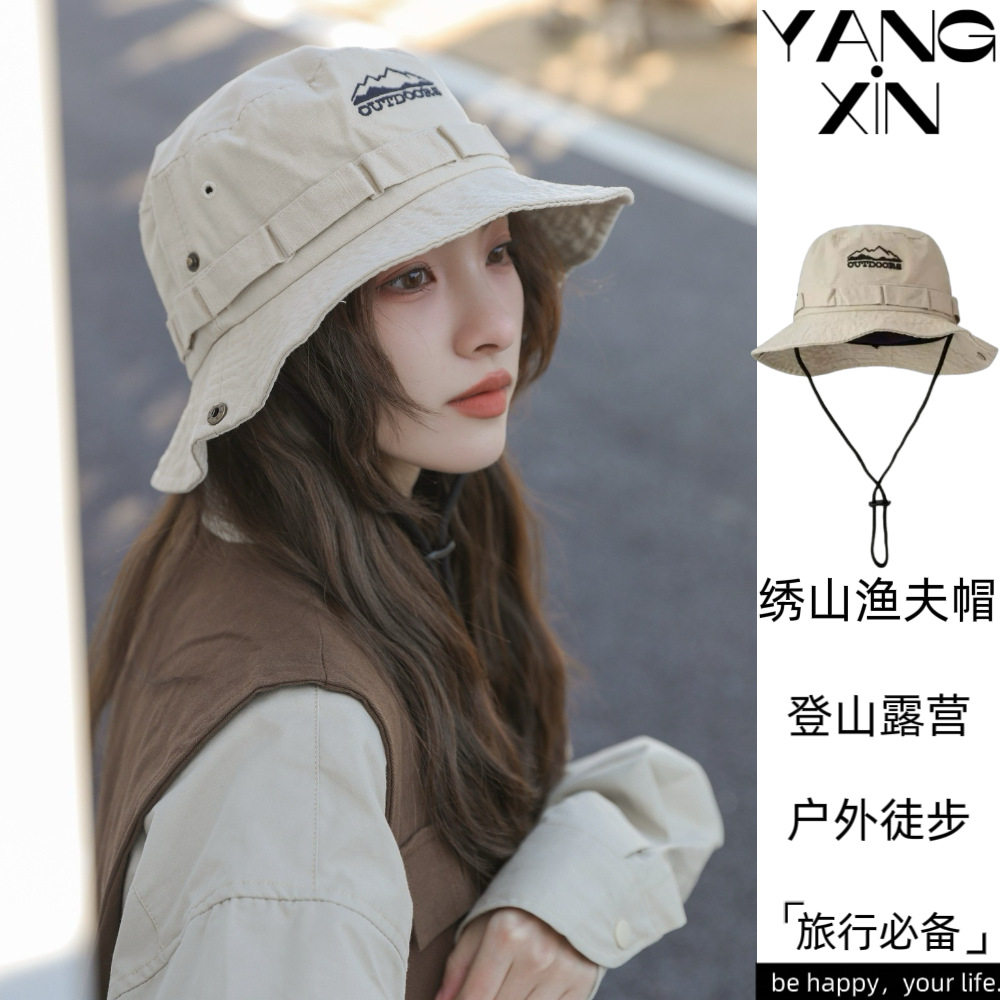 夏天露营户外登山帽男女旅游休闲渔夫帽防晒遮阳帽防紫外线牛仔帽