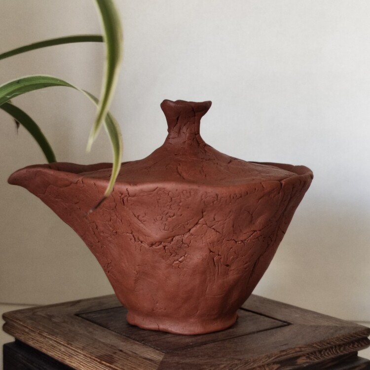 手捏盖碗套装复古纯手工原矿红泥功夫泡茶壶茶杯茶具茶碗