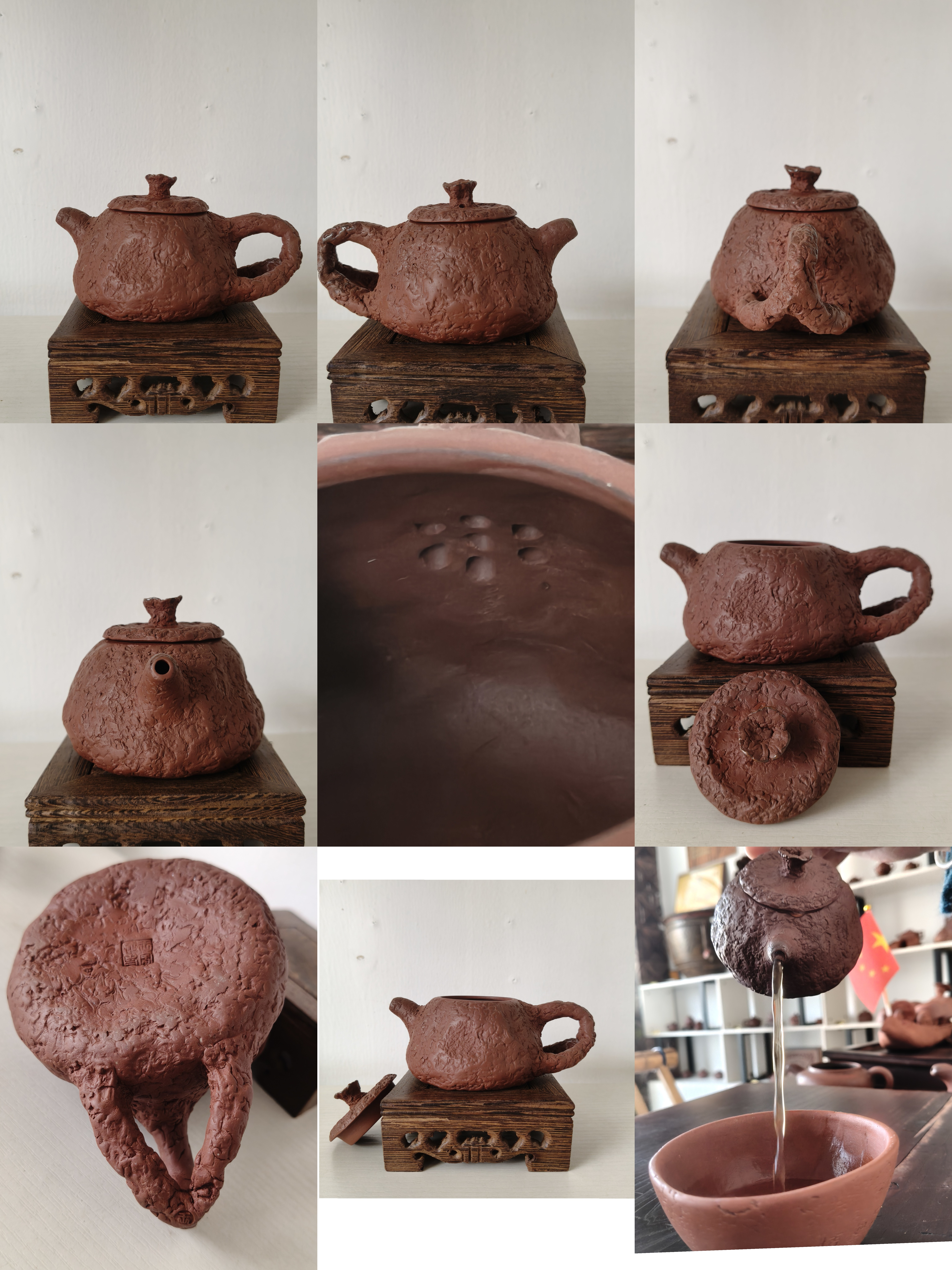 全纯手工树瘿树腾供春壶天然原矿红泥制作容量160-200cc孤品