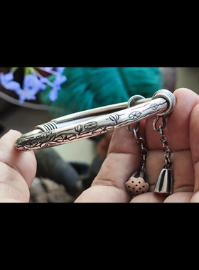 私家定制忆青莲小莲初开铃铛款银手镯-许字珍品阁-洛阳非遗