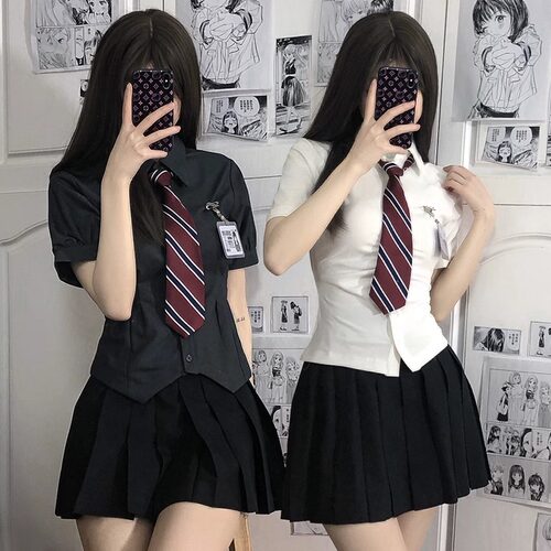 jk制服修身辣妹小个子学院风衬衫
