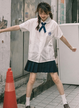 日系附中校服jk制服裙风琴褶短袖泰式衬衫男女学生学院风套装班服
