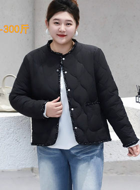胖mm显瘦大码小香风棉服保暖外套