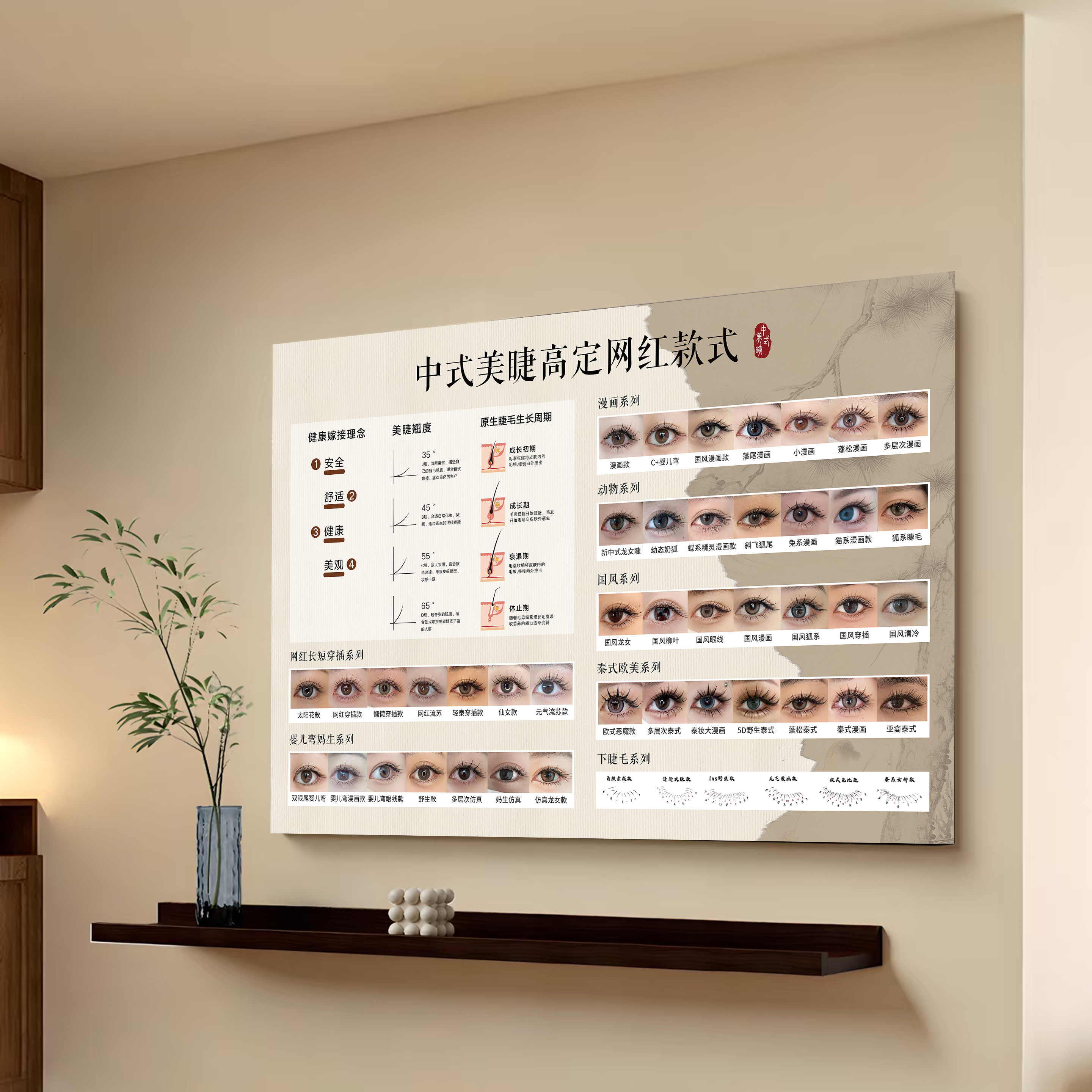 美睫款式展示板海报图