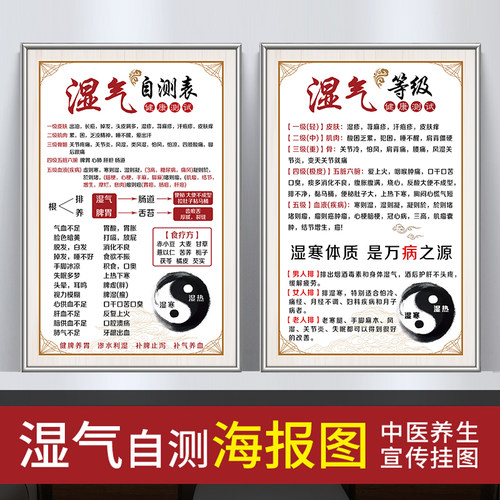 湿气自测表养生馆海报