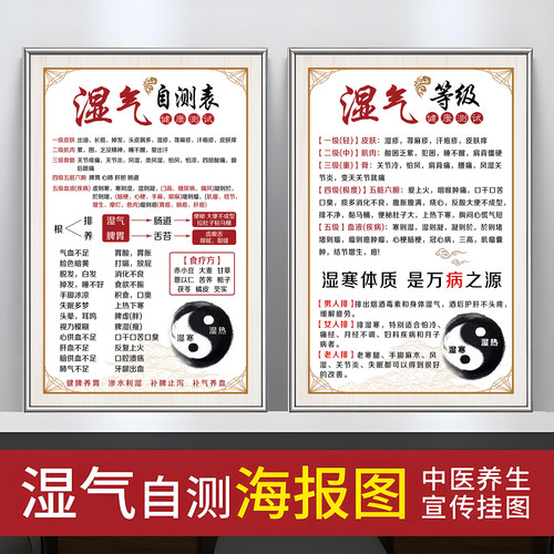 湿气自测表养生馆海报
