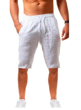 Men's Cotton Linen Shorts Pants Male Summer Linen Trousers