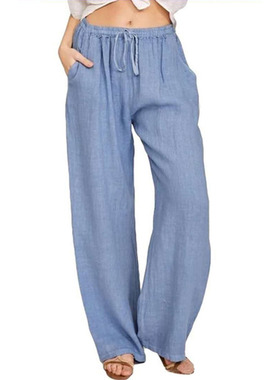 Women's  Waist Loose Lightweight Summer Linen Beach Pants