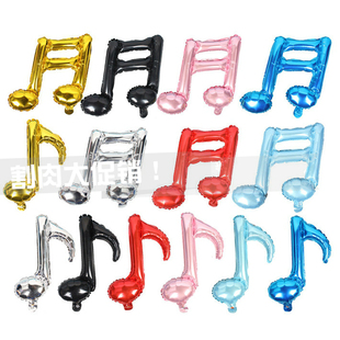 新款铝膜气球 八分音符十六分音符气球创意个性自封铝箔卡通气球