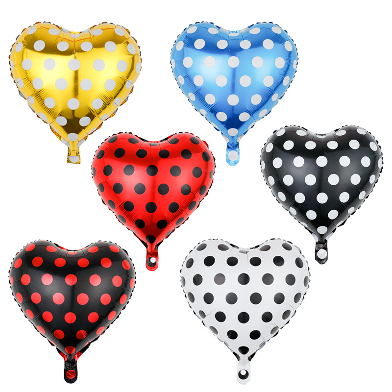 求婚生日派对波点铝膜心形气球