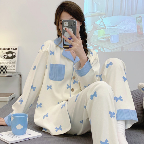 月子服春秋纯棉产后哺乳孕妇睡衣