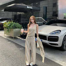 uuyeii 【店主私服】微喇叭卡其色西装休闲裤女夏季新款修身显瘦