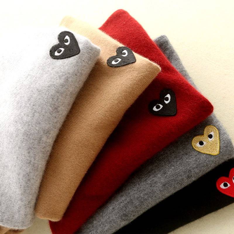 爱心圆领毛衣女宽松加厚羊毛衫男女情侣针织打底衫一家三口亲子装